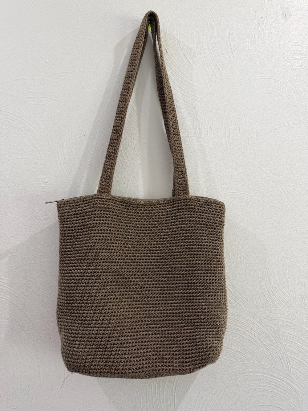 The Sak Taupe Crochet Shoulder Tote